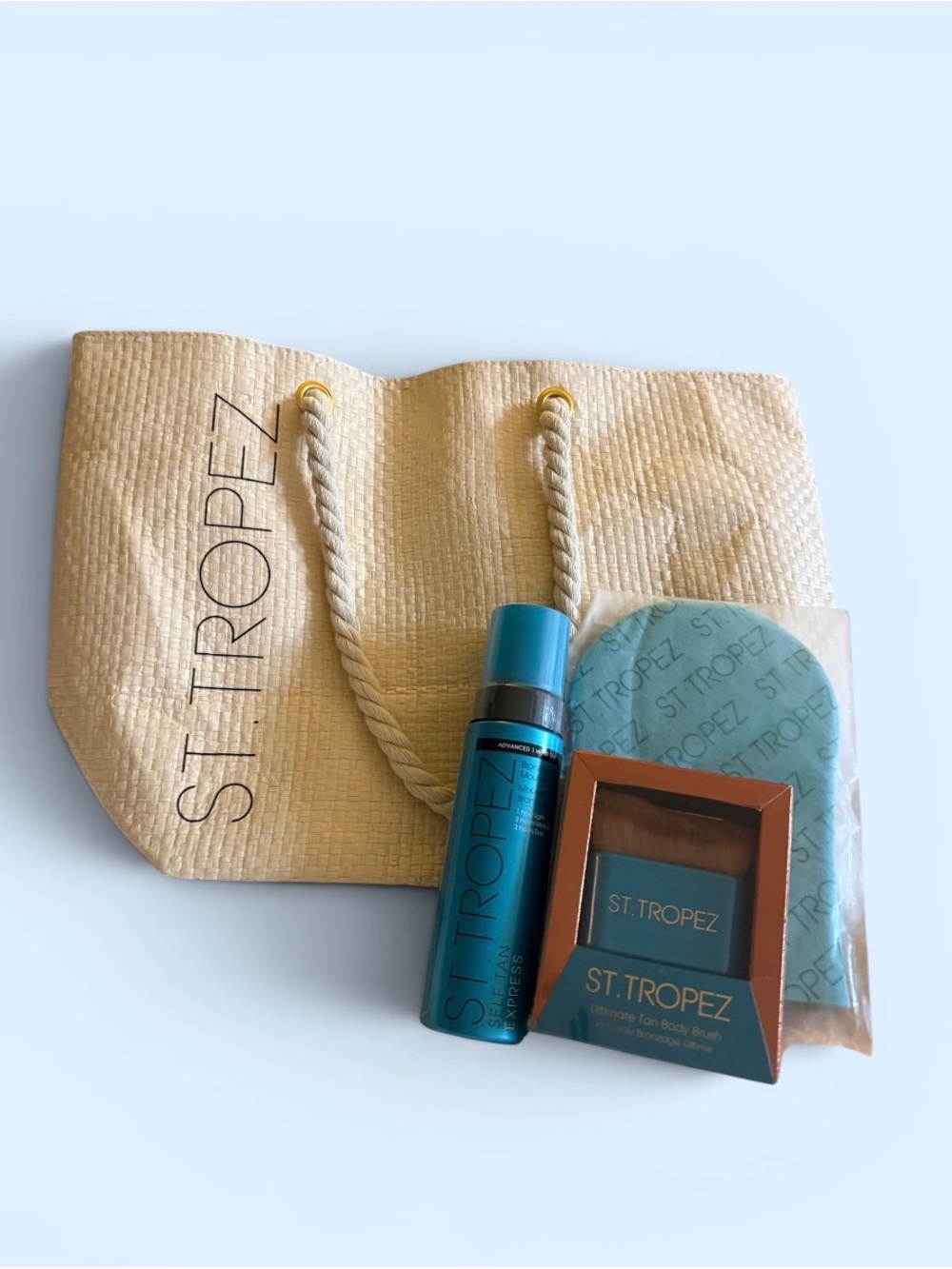St. Tropez Self-Tanning and tote